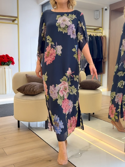 Einzigartiges Maxikleid mit Blumendruck