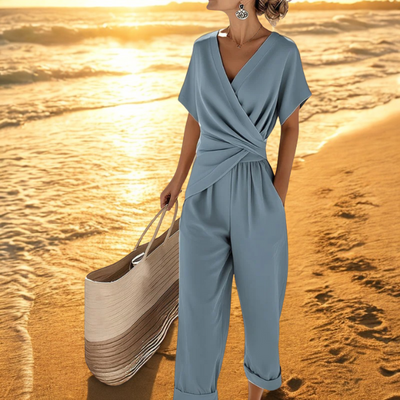 Emilia | Drapierter Eleganz-Jumpsuit