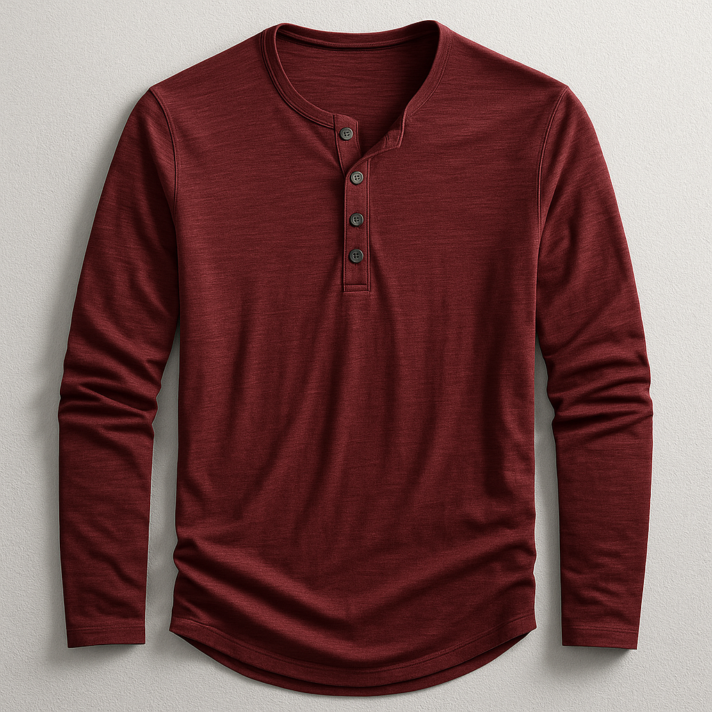  Klassisches Henley Longsleeve