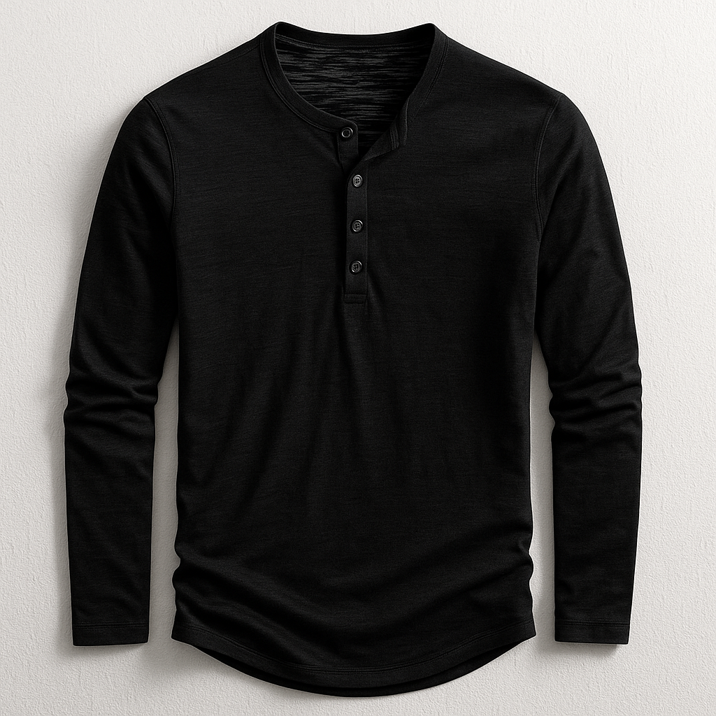  Klassisches Henley Longsleeve