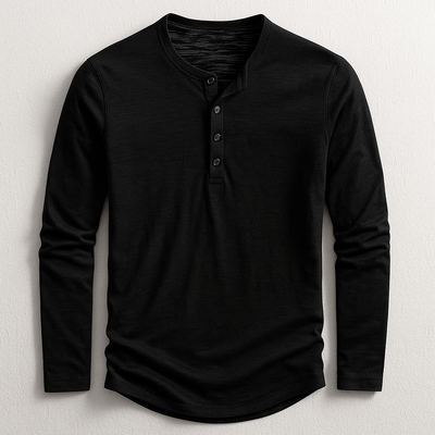  Klassisches Henley Longsleeve