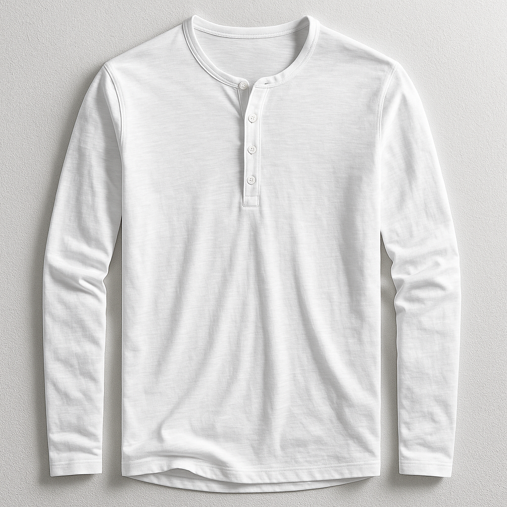  Klassisches Henley Longsleeve