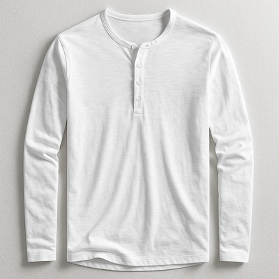  Klassisches Henley Longsleeve