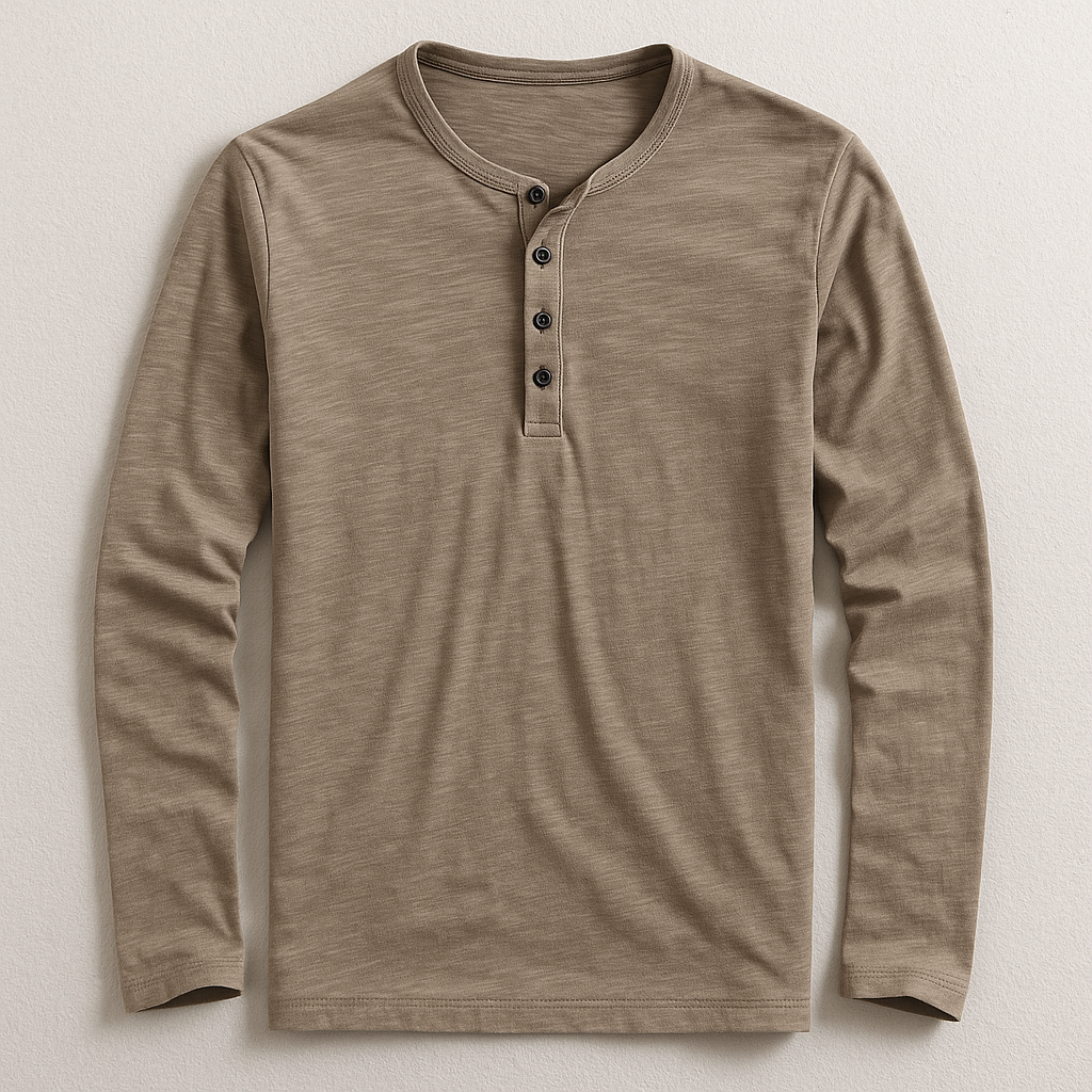  Klassisches Henley Longsleeve