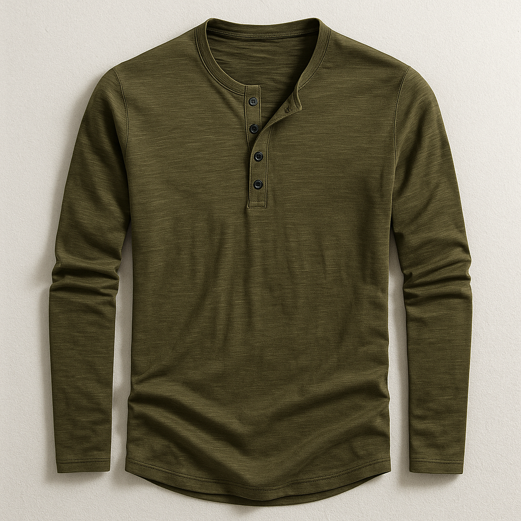  Klassisches Henley Longsleeve