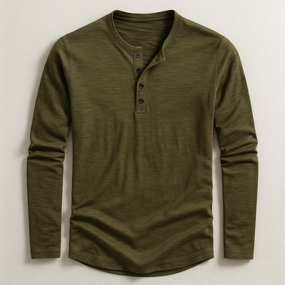  Klassisches Henley Longsleeve