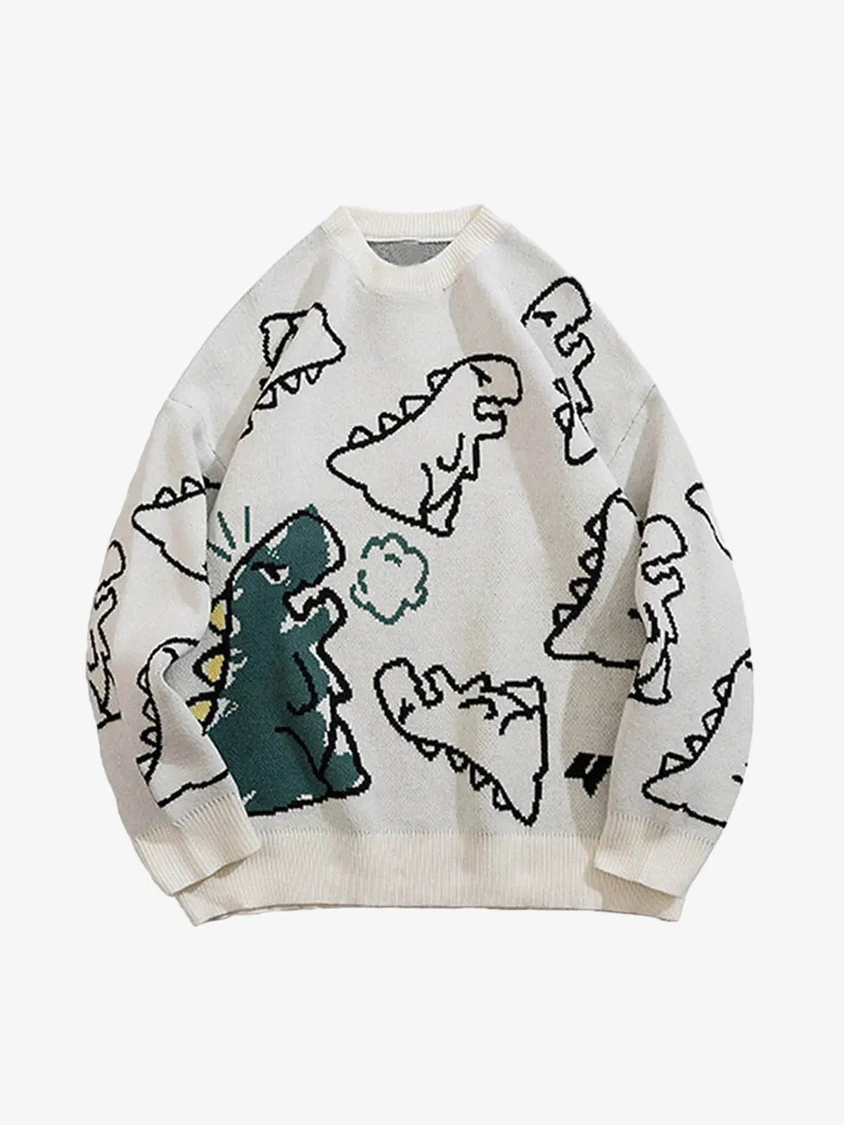 The supermade Cartoon Dinosaur Printed Sweater