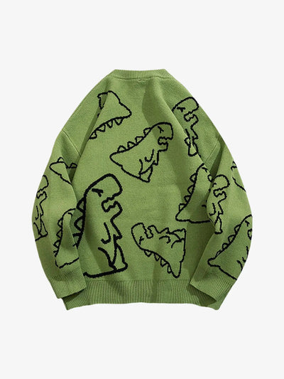 The supermade Cartoon Dinosaur Printed Sweater