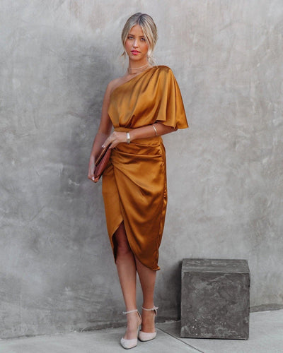 Helene | Off-Shoulder Midikleid mit Rüschen