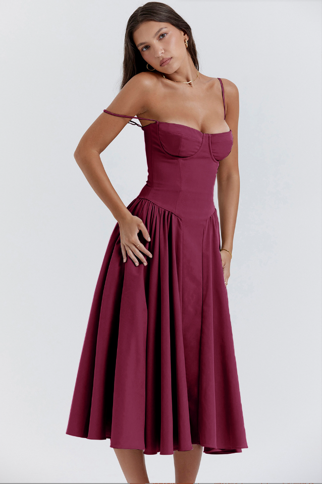 Ilona | Weich fließendes Midikleid