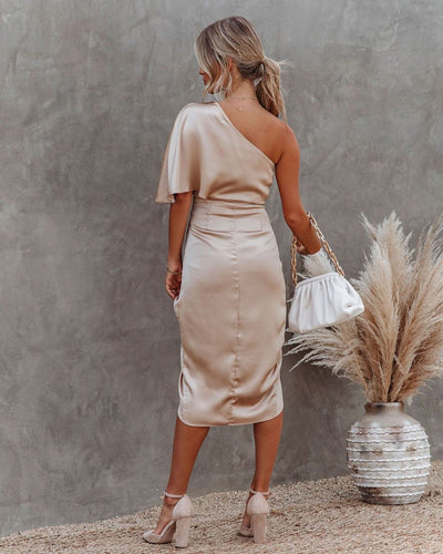 Helene | Off-Shoulder Midikleid mit Rüschen
