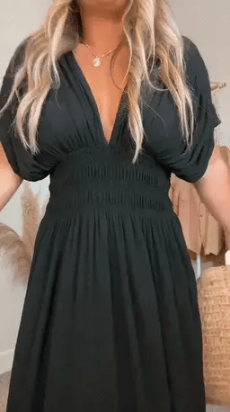 Elaris | Gesmoktes Maxikleid