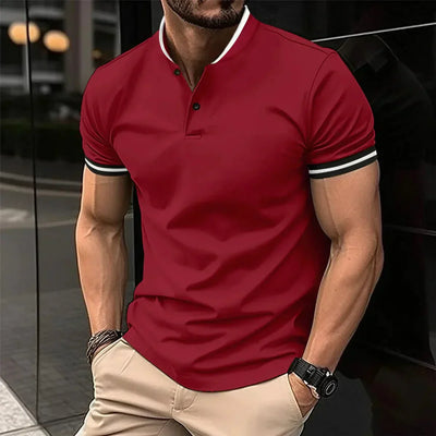 Leandro | Smart Fit Poloshirt mit Stehkragen