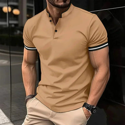 Leandro | Smart Fit Poloshirt mit Stehkragen