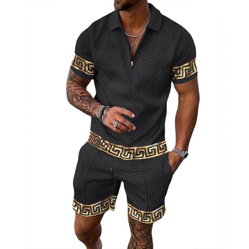 HERREN KURZARM POLOSHIRT SHORTS SET