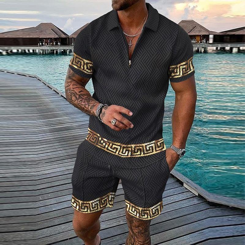 HERREN KURZARM POLOSHIRT SHORTS SET