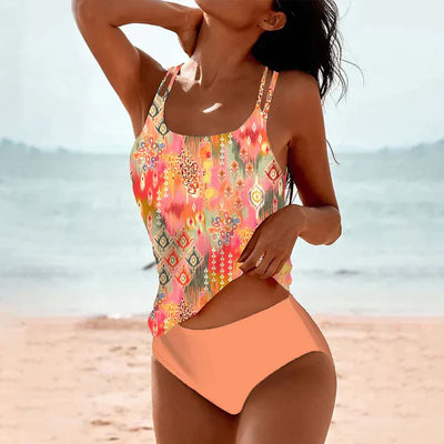 Natasia | Bedrucktes Boho-Tankini-Badeset