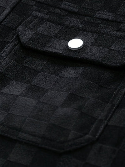 Mavrick Checkered Suede Jacket