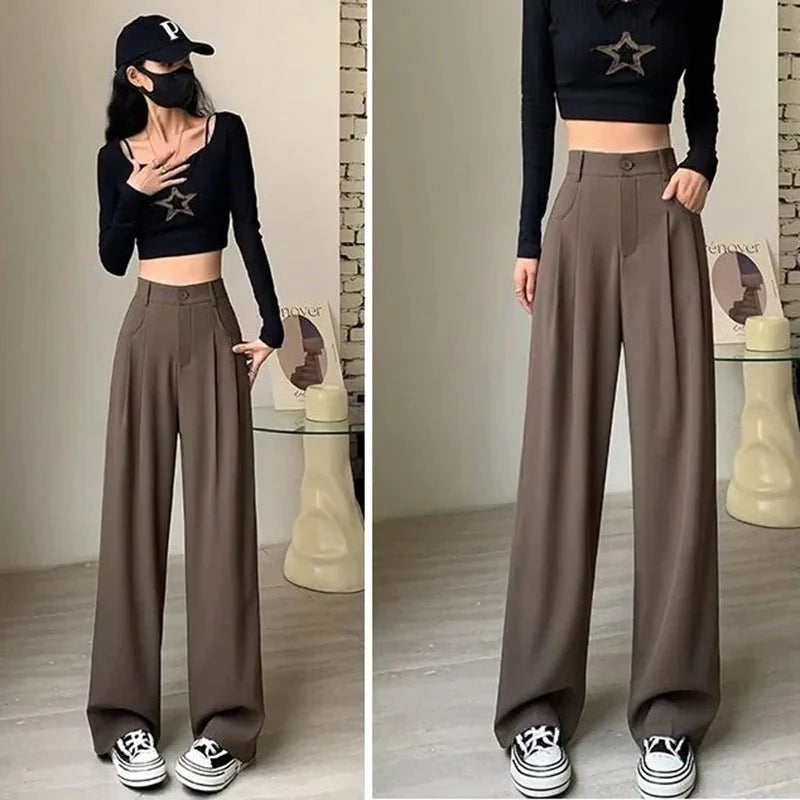 Elanvia | Hose mit weitem Bein und hoher Taille