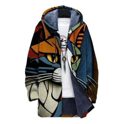Alex | Weiche Jacke mit Katzenmuster