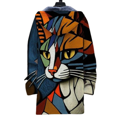 Alex | Weiche Jacke mit Katzenmuster