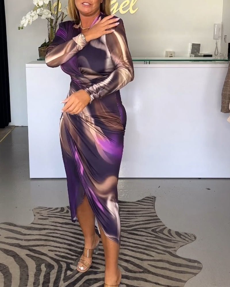 Orilynn | Klassisches, tailliertes Kleid mit V-Ausschnitt