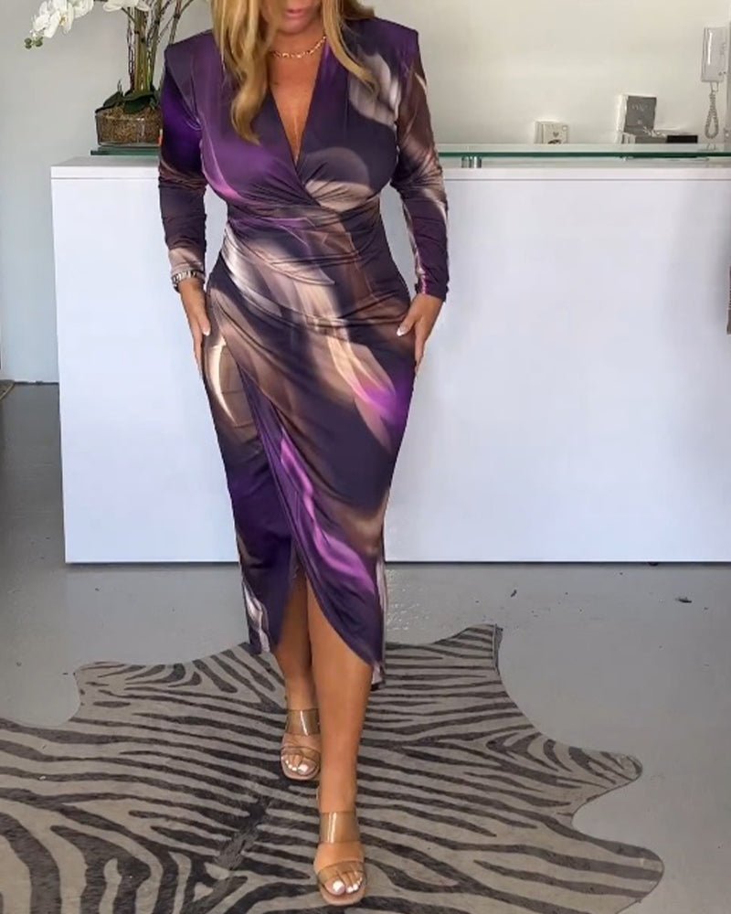 Orilynn | Klassisches, tailliertes Kleid mit V-Ausschnitt