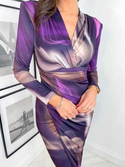 Orilynn | Klassisches, tailliertes Kleid mit V-Ausschnitt