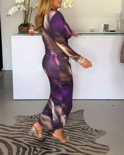Orilynn | Klassisches, tailliertes Kleid mit V-Ausschnitt
