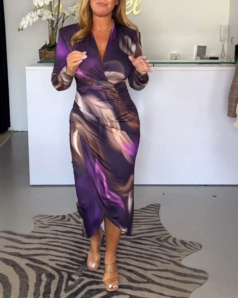 Orilynn | Klassisches, tailliertes Kleid mit V-Ausschnitt