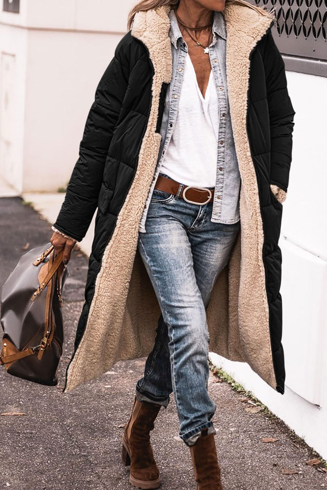 Elisandra | Moderner langer Wintermantel