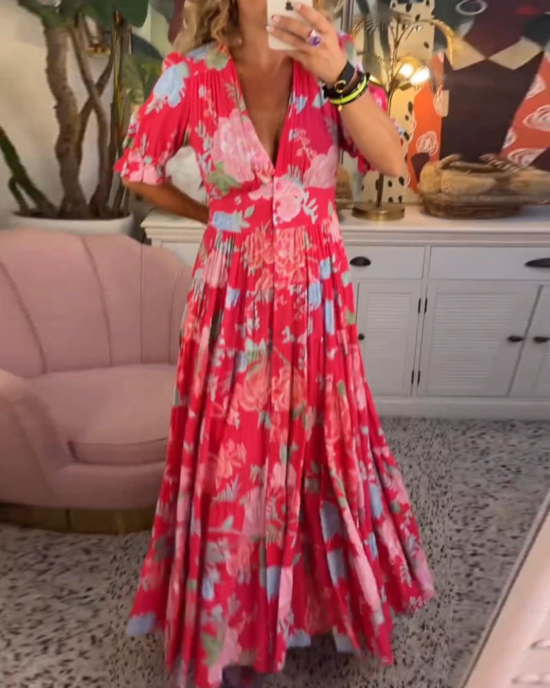 Eloura | Geblümtes A-Linien-Kleid