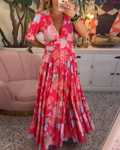 Eloura | Geblümtes A-Linien-Kleid