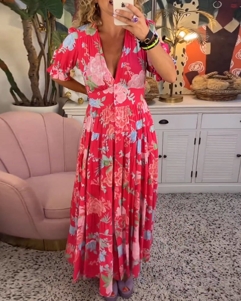 Eloura | Geblümtes A-Linien-Kleid