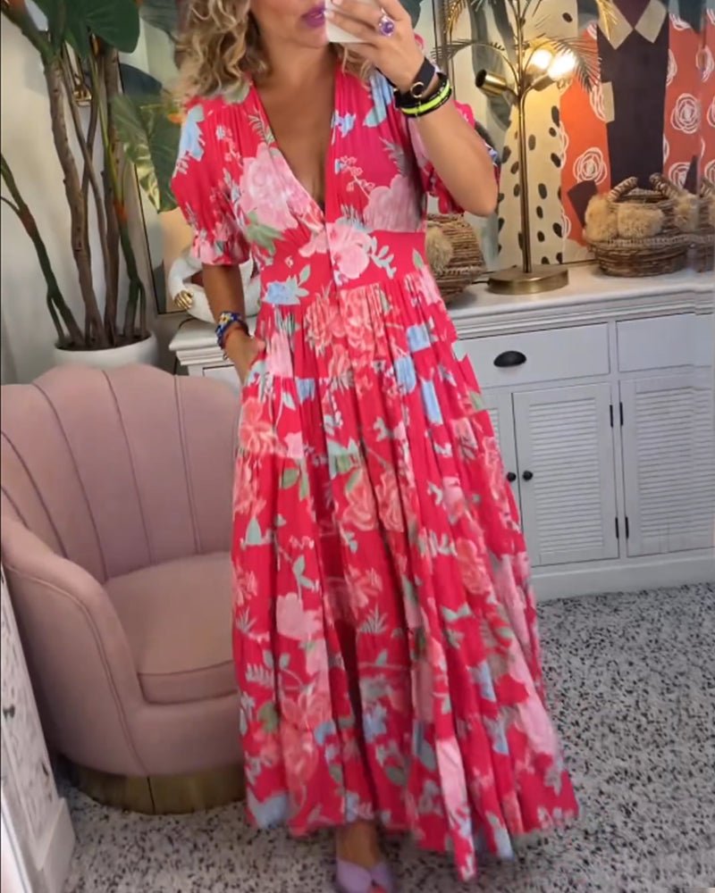Eloura | Geblümtes A-Linien-Kleid