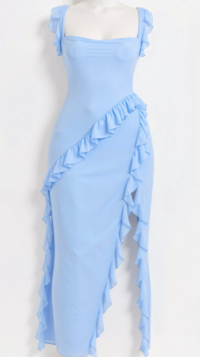 Elarienne | Maxikleid mit Kaskadenrüschen