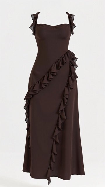 Elarienne | Maxikleid mit Kaskadenrüschen