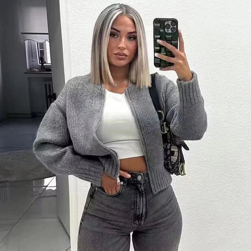 Zorella | Comfy Wear Strickjacke mit Reißverschluss