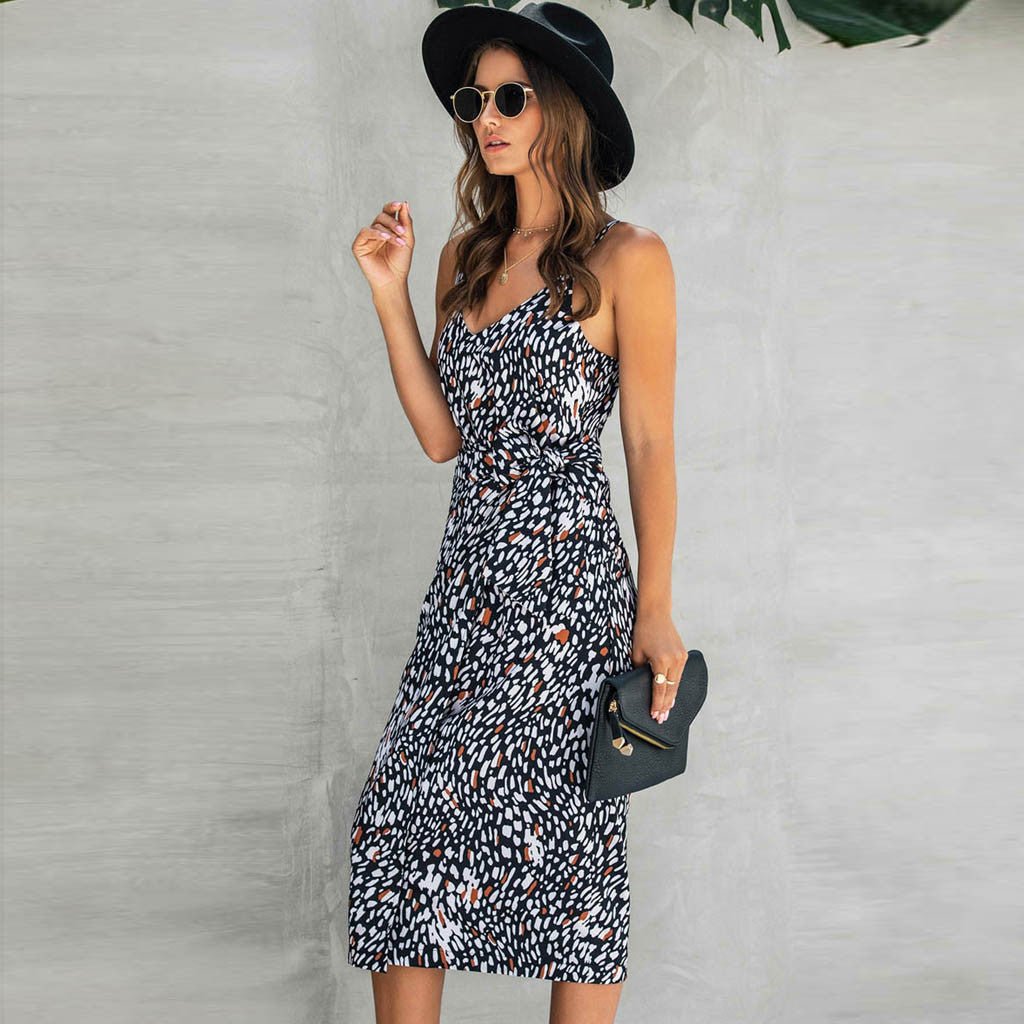 Brietta | Fließendes Wickelkleid mit Print