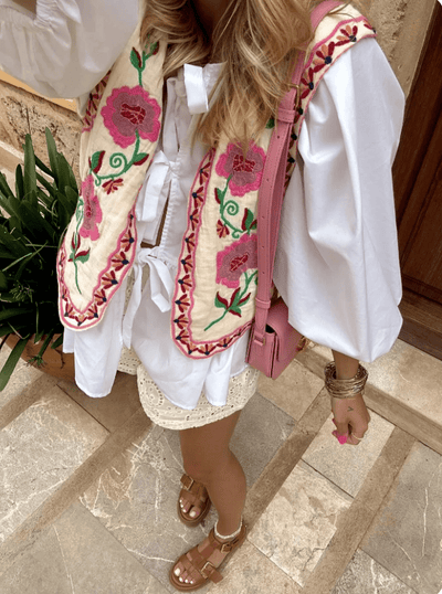Emvée | Leichte Sommerweste mit Blumenmuster