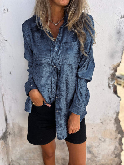 Britney | Elegante Metallic-Bluse