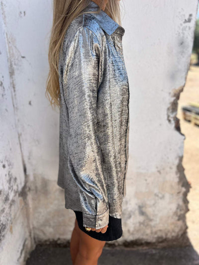 Britney | Elegante Metallic-Bluse