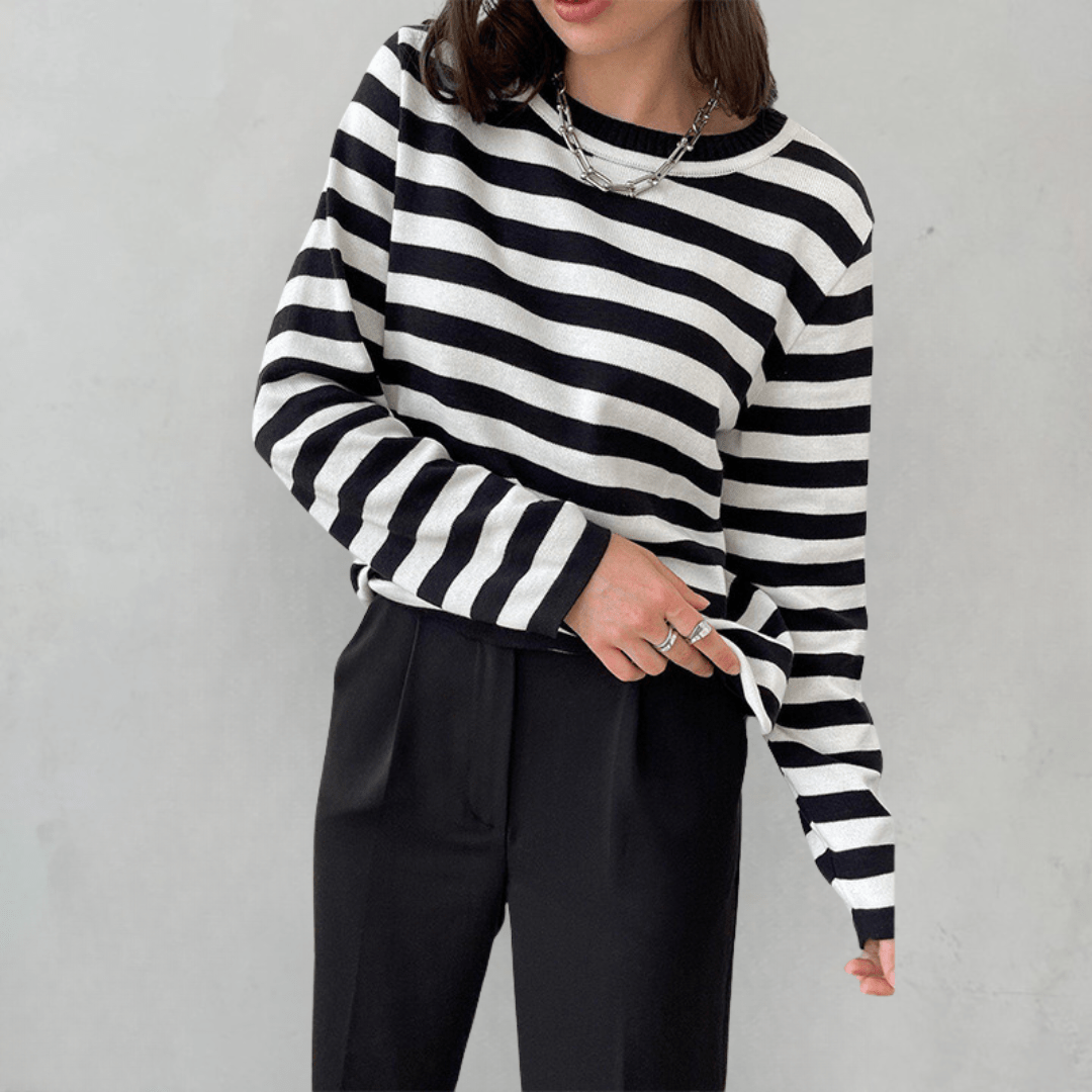 Eveluna | Lässiger Streifenpullover