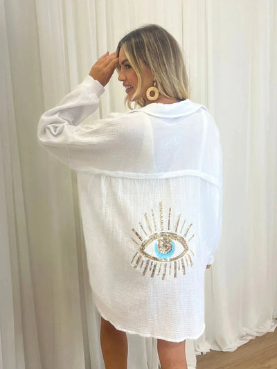 Dakota | Stylisches Oversize-Shirt mit glitzerndem Rücken