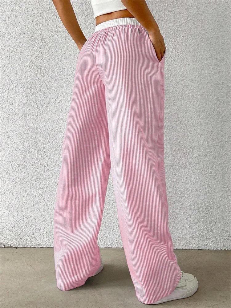Zanithea | Gestreifte Freizeithose mit weitem Bein