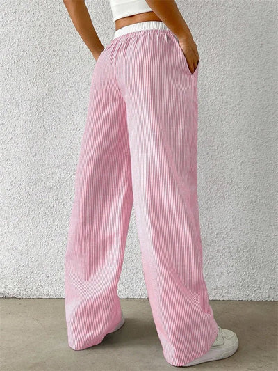Zanithea | Gestreifte Freizeithose mit weitem Bein
