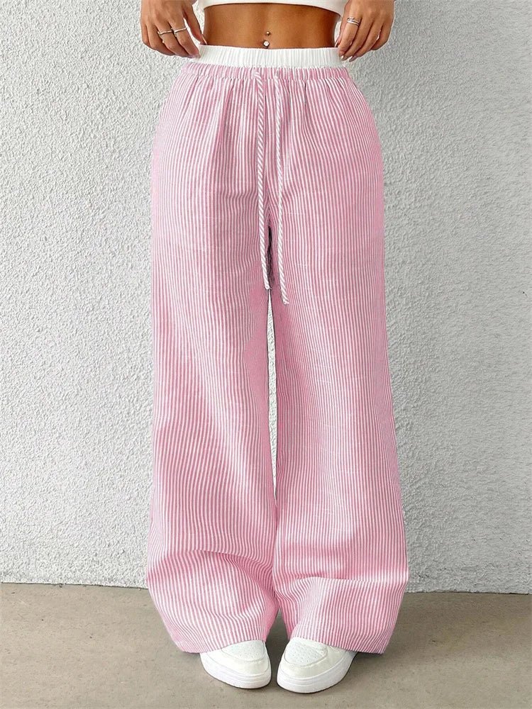Zanithea | Gestreifte Freizeithose mit weitem Bein