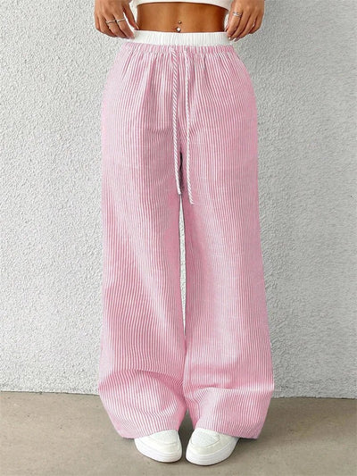 Zanithea | Gestreifte Freizeithose mit weitem Bein