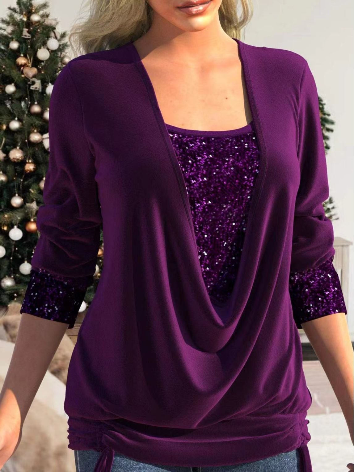 Claire | Glamouröse Glitzerbluse