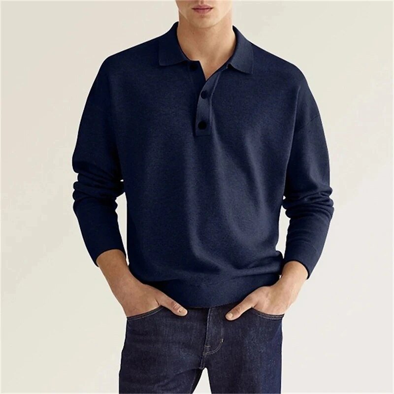 Caelan | Raffiniertes Langarm-Polo